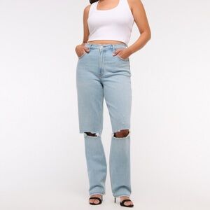 Abercrombie & Fitch Light Blue 90s Straight Ultra High Rise Jeans